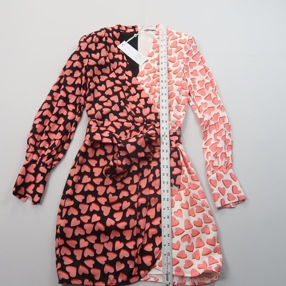 Rebecca Vallance Twin Hearts Faux Wrap Dress Size 4 NWT - Picture 12 of 13
